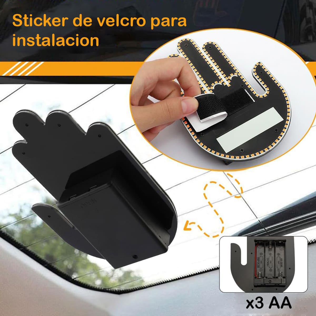Letrero luz led mano
