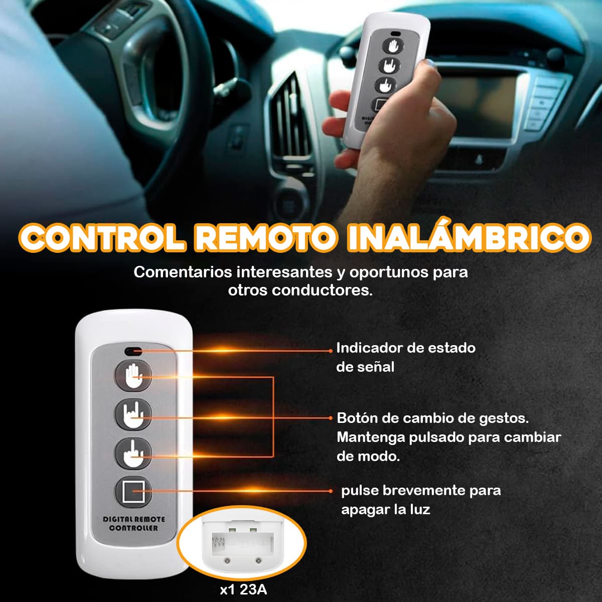 Letrero luz led mano