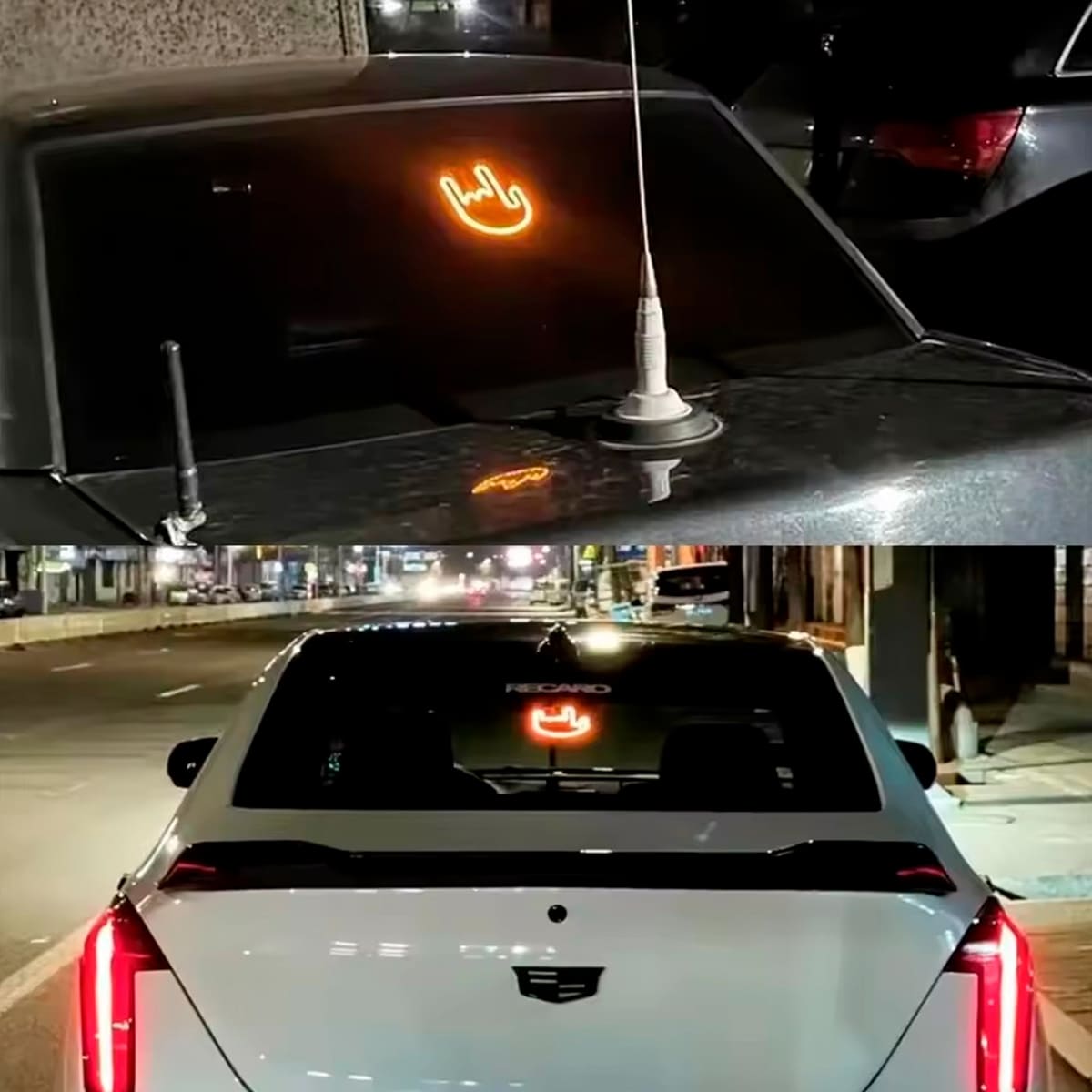 Letrero luz led mano